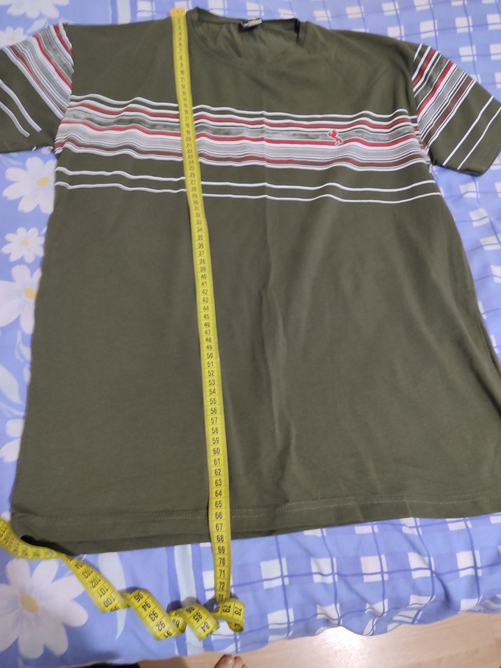 Çizgili Gri-Khaki Erkek üst pijama - Görsel 3