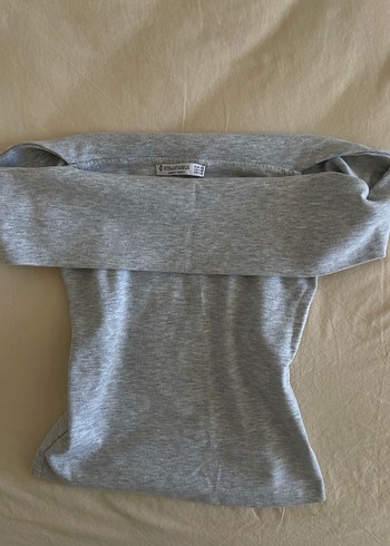 Gri Kayık Yaka Bluz - Görsel 3