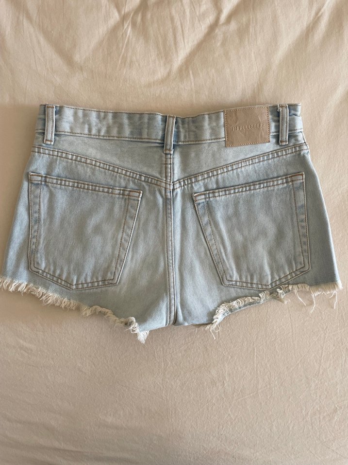 Kadın Mavi Mini Denim Şort - Görsel 2