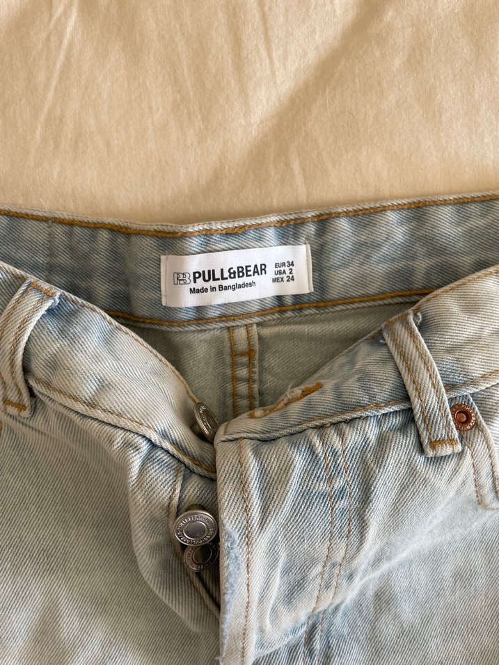 Kadın Mavi Mini Denim Şort - Görsel 3