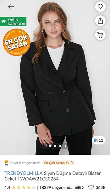 Siyah Blazer Ceket
