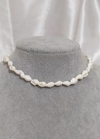 Beyaz deniz kabuğu kolye choker kolye 