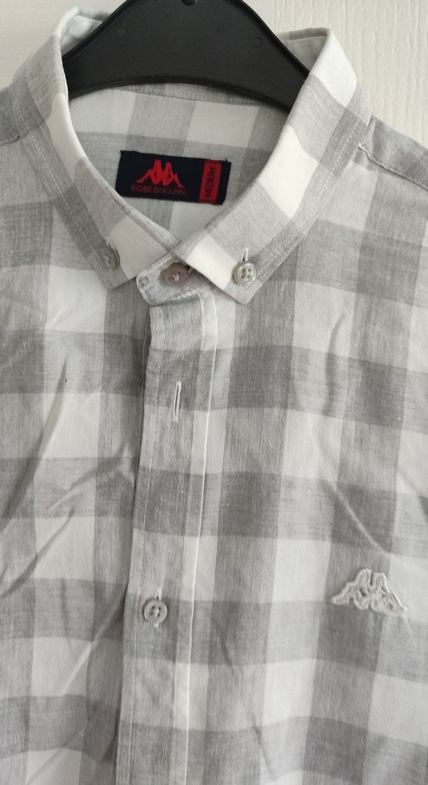 Gri Kareli Uzun Kollu Erkek Keten Gömlek - Görsel 3