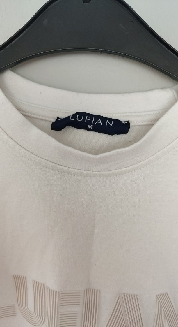 LUFIAN Beyaz Kısa Kollu Erkek Tişört - Görsel 3
