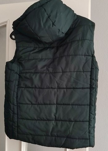 Fermuarlı Siyah Kapüşonlu erkekYelek - Görsel 3