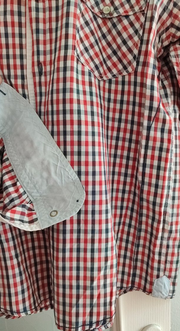 Erkek Kırmızı Kareli Pamuklu Gömlek - Görsel 2