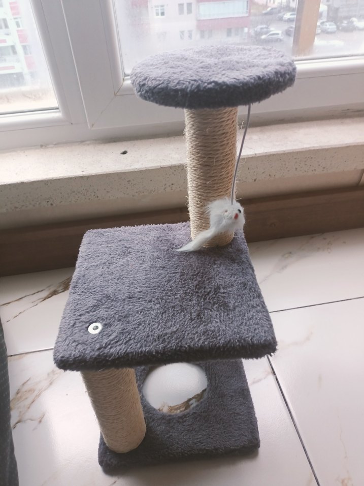 Gri Yumuşak Kedi Yatağı ve tırmanma - Görsel 5