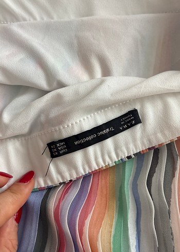 Bohem Çok Renkli Pilili Midi Hamile Eteği - Görsel 4