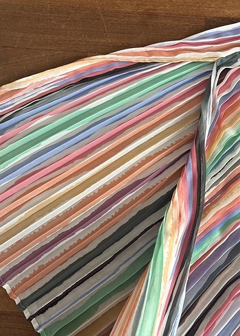 Bohem Çok Renkli Pilili Midi Hamile Eteği - Görsel 3