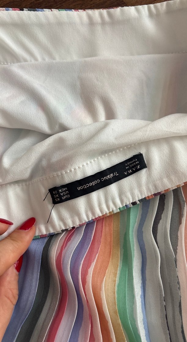 Bohem Çok Renkli Pilili Midi Hamile Eteği - Görsel 4