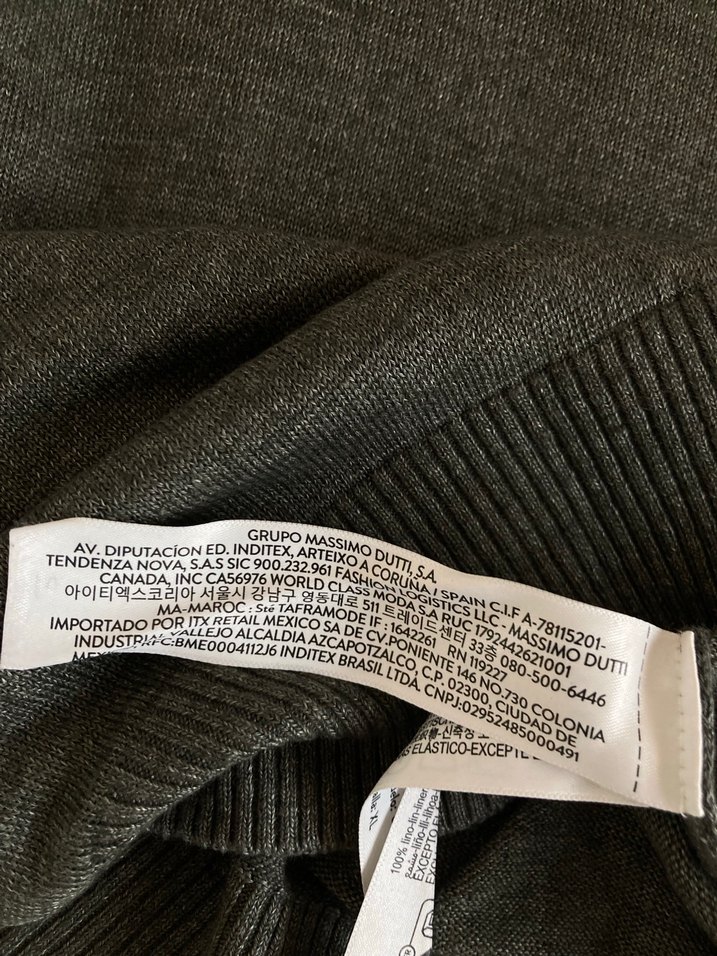 Gri  yeşil arası Keten Polo Yaka Erkek Kazak - Görsel 4