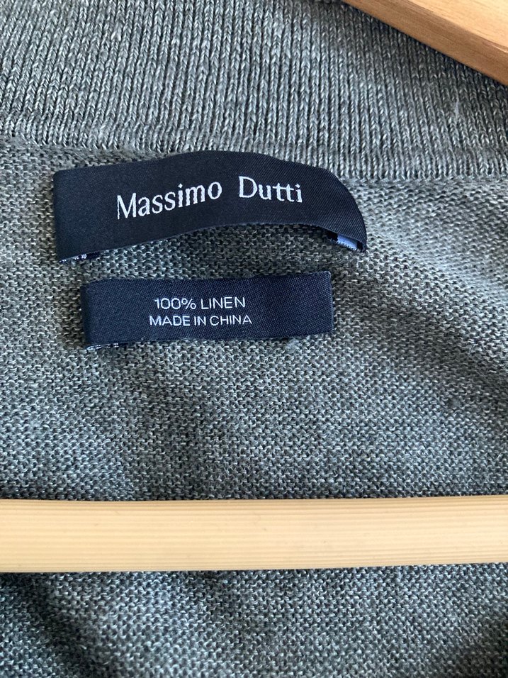 Gri  yeşil arası Keten Polo Yaka Erkek Kazak - Görsel 3