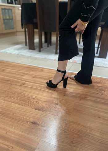 Siyah Stiletto Topuklu Kadın Ayakkabı - Görsel 8