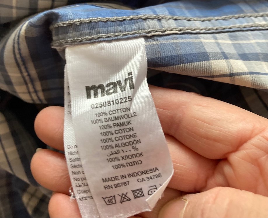 Mavi Gri Kareli Denim Erkek Gömlek - Görsel 4