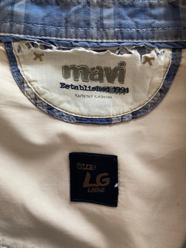 Mavi Gri Kareli Denim Erkek Gömlek - Görsel 3