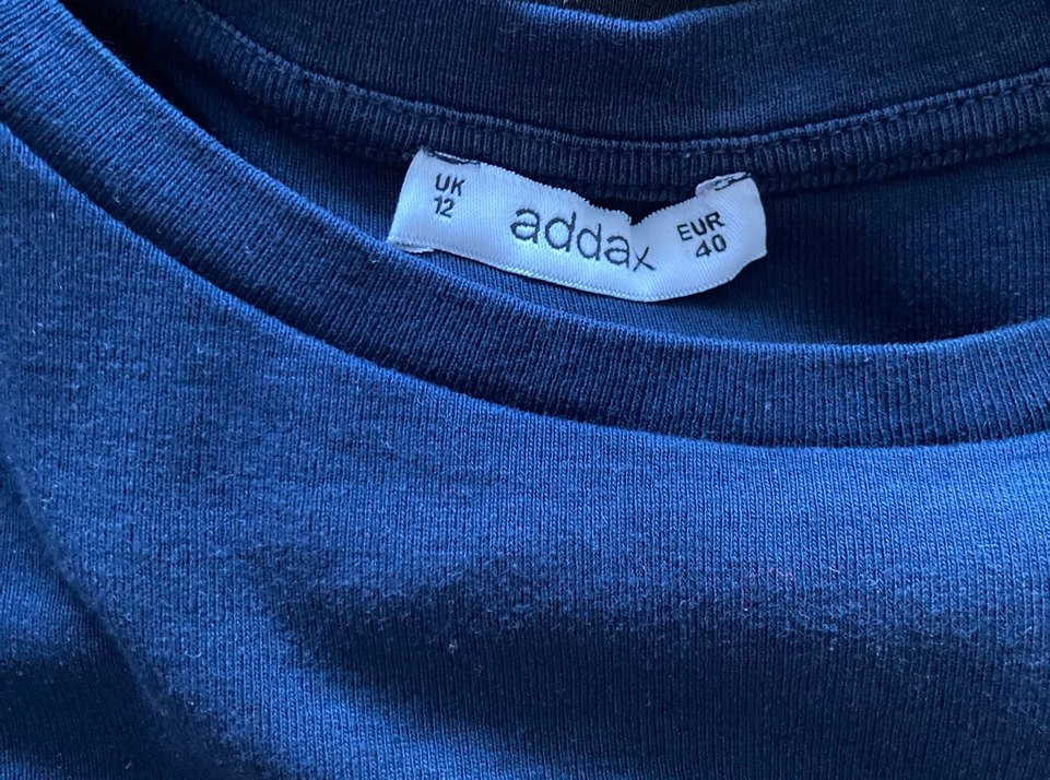 Crop Lacivert penye Kısa Kollu Tişört - Görsel 3