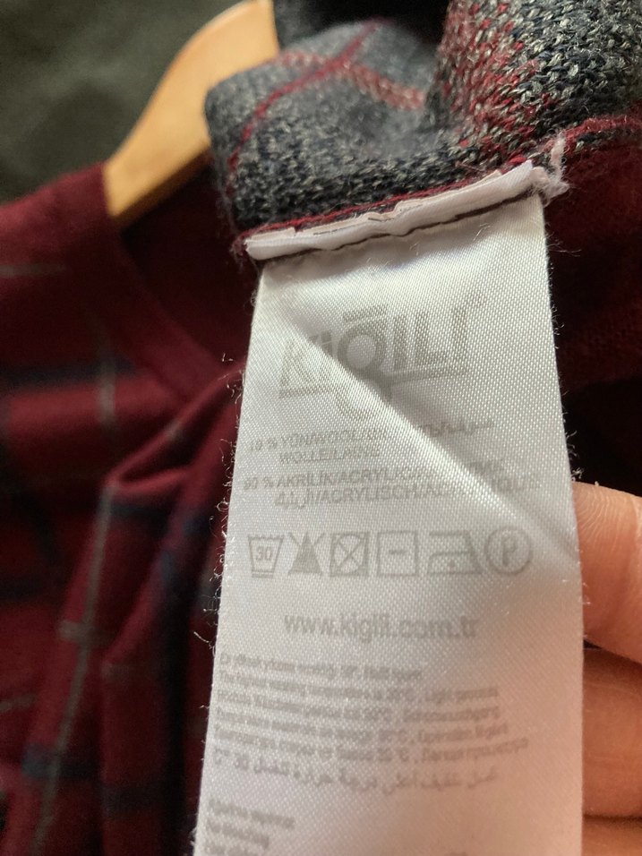 Kiğılı L beden  Bordo Erkek Triko Kazak - Görsel 4