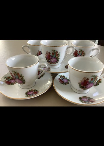 Fragonard Desenli Porselen Kahve Fincan Takımı - Görsel 5