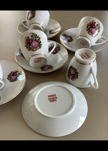 Fragonard Desenli Porselen Kahve Fincan Takımı - Görsel 6