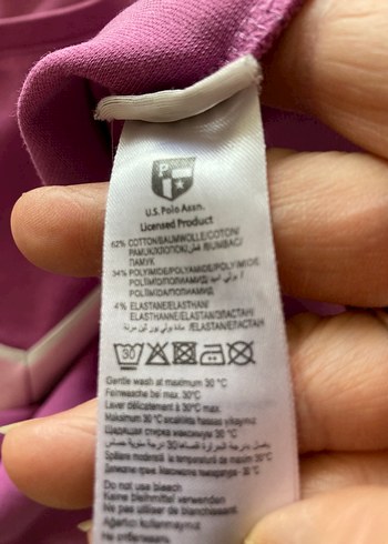 Mor V Yaka kısa kollu tişört - Görsel 4