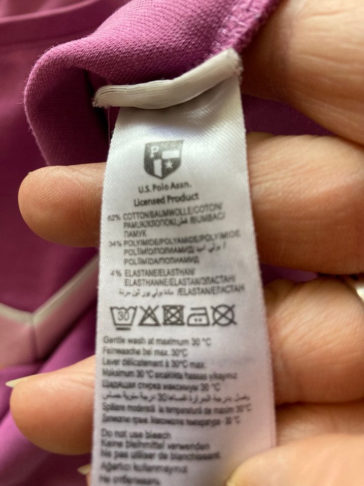 Mor V Yaka kısa kollu tişört - Görsel 4