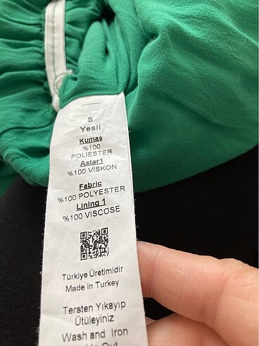 Adl marka S yeşil fırfırlı elbise - Görsel 6