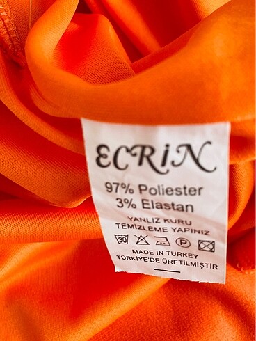 Turuncu 38 beden saten gece elbisesi - Görsel 5