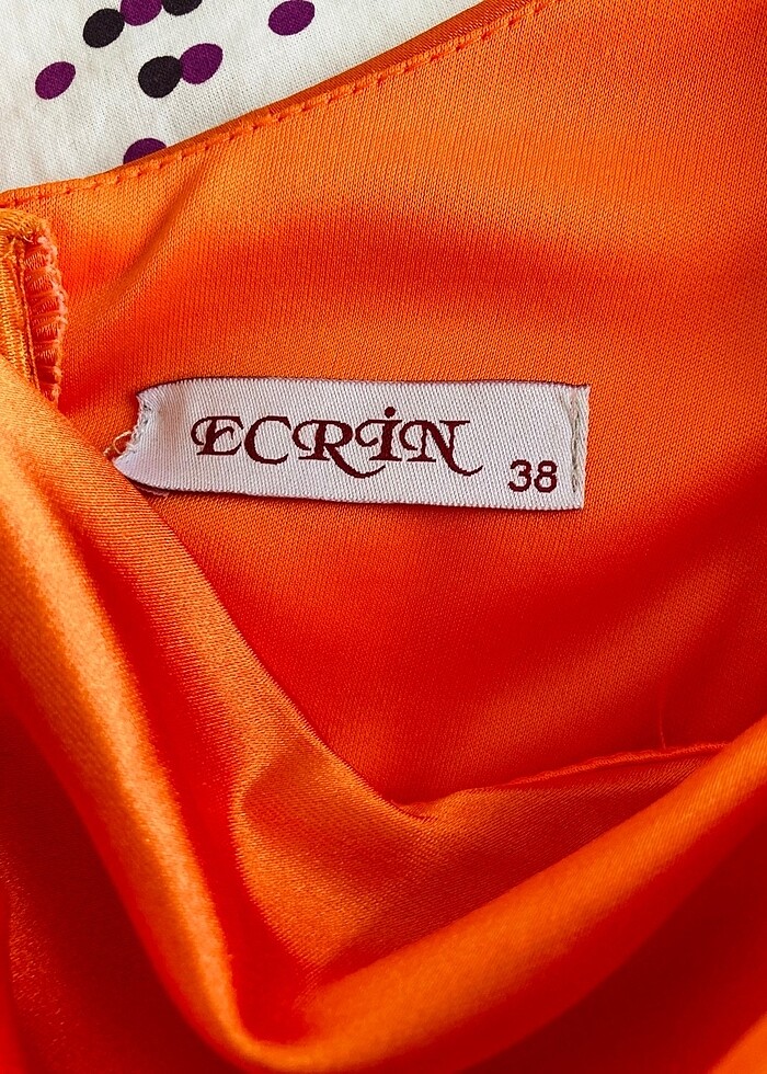 Turuncu 38 beden saten gece elbisesi - Görsel 4