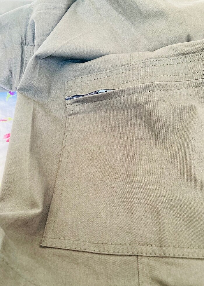 Haki cepli spor pantolon - Görsel 4