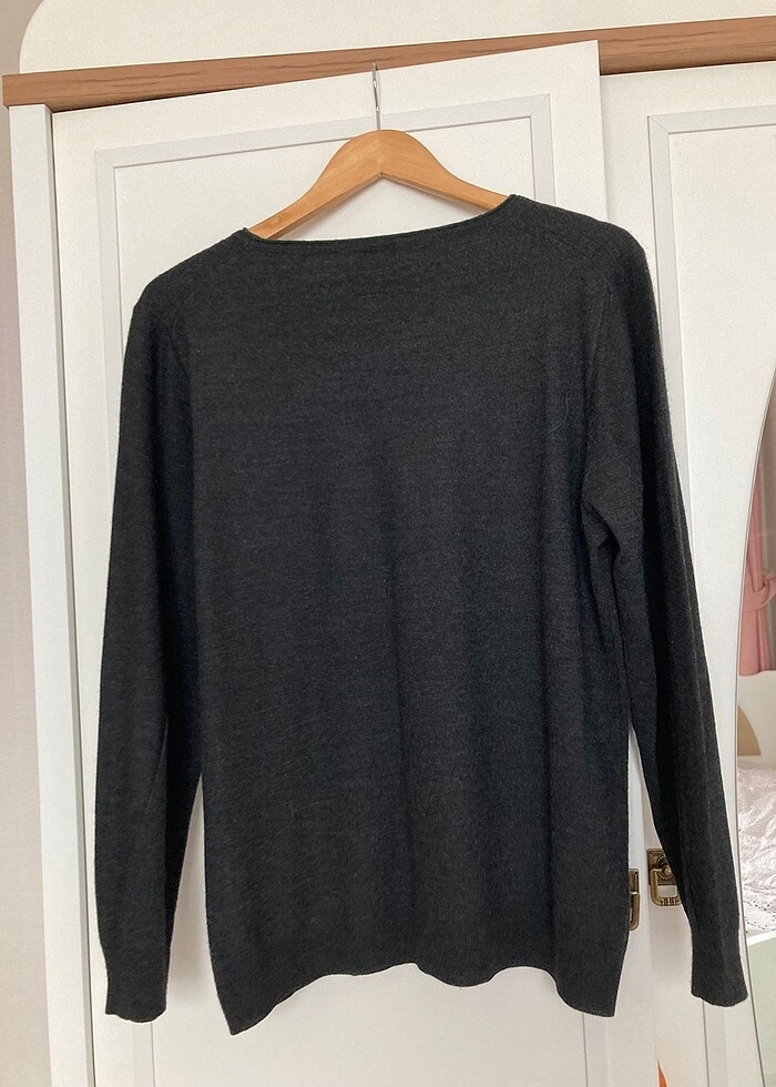 Antrasit yünlü kazak - Görsel 2