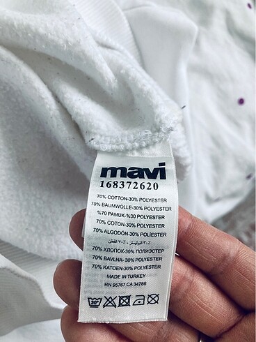 m Beden beyaz Renk Mavi marka sweatshirt