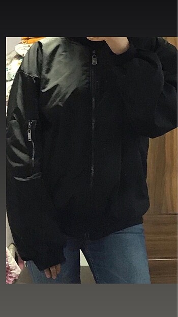m Beden siyah Renk Oversize bomber ceket