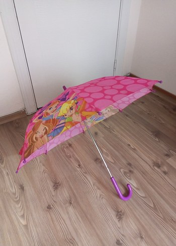 Pembe Desenli Kız Çocuk #winx Şemsiye - Görsel 4