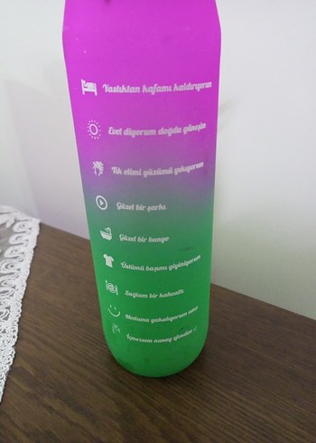 Pastel Pembe Motivasyon Su şişesi - Görsel 2