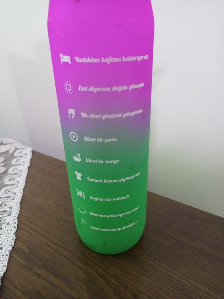 Pastel Pembe Motivasyon Su şişesi - Görsel 2