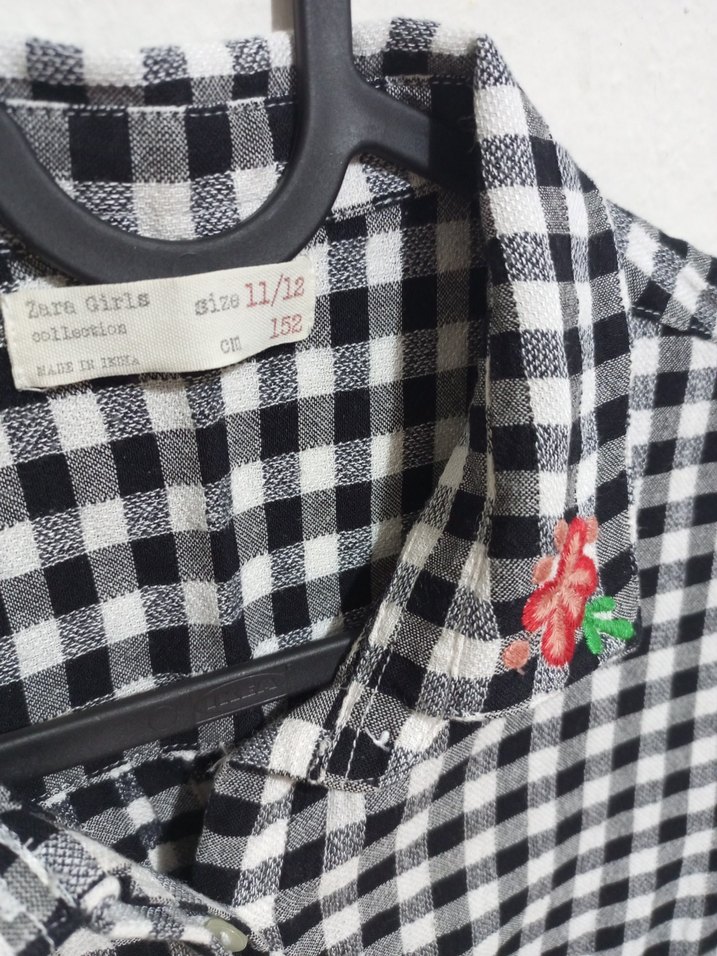 #Zara Çiçek Nakışlı Düğmeli Uzun Kollu Gömlek - Görsel 4