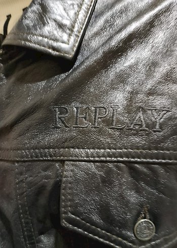 Siyah  hakiki Deri Biker mont - Görsel 7