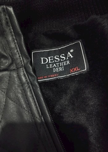 dessa hakiki deri siyah kalin ceket - Görsel 2
