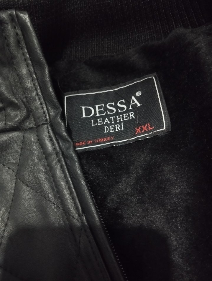 dessa hakiki deri siyah kalin ceket - Görsel 2