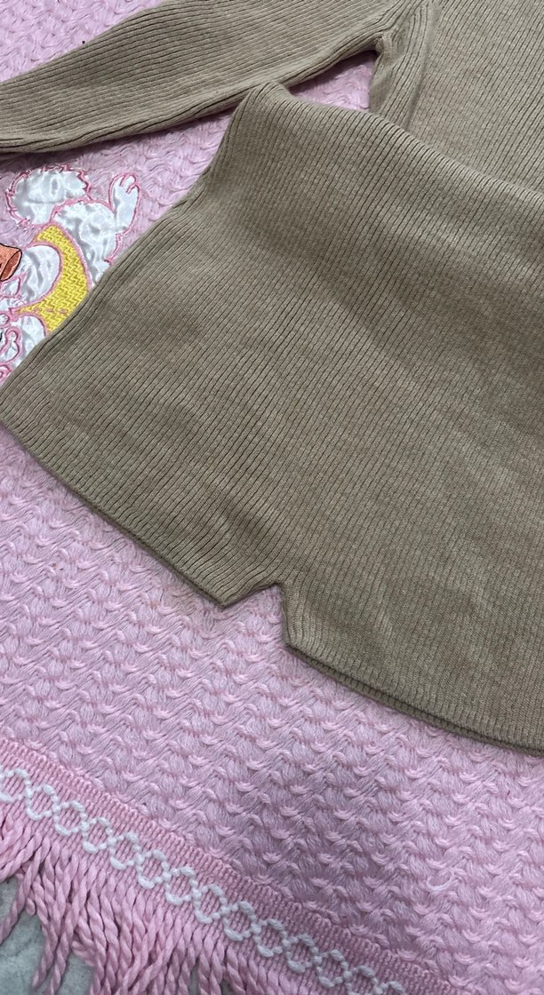 Bej Düğmeli Uzun Kollu Kadın Triko Tulum Elbise - Görsel 3