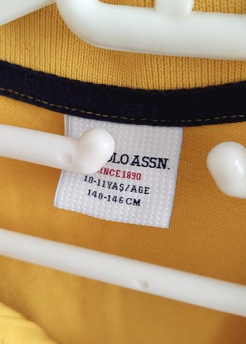 11-12 Yaş Beden Sarı Kısa Kollu Polo Yaka Tişört