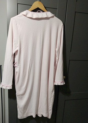 Pembe Uzun Kollu Uzun Boy Sabahlık - Görsel 8