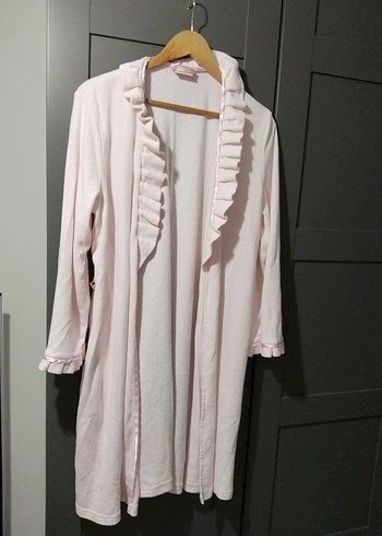 Pembe Uzun Kollu Uzun Boy Sabahlık - Görsel 2