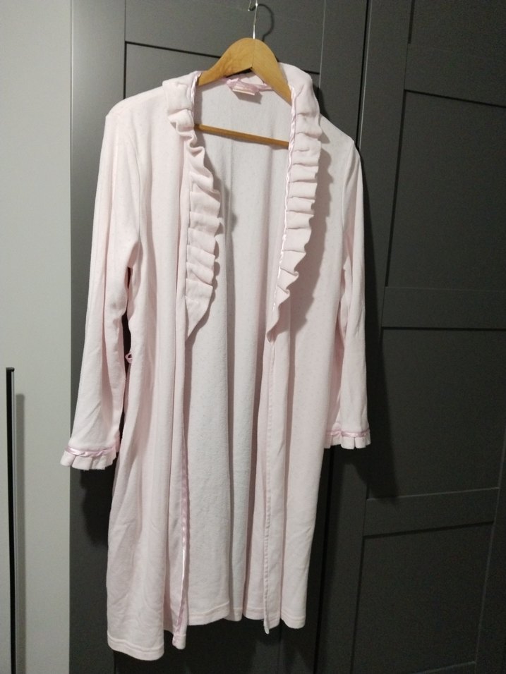 Pembe Uzun Kollu Uzun Boy Sabahlık - Görsel 2