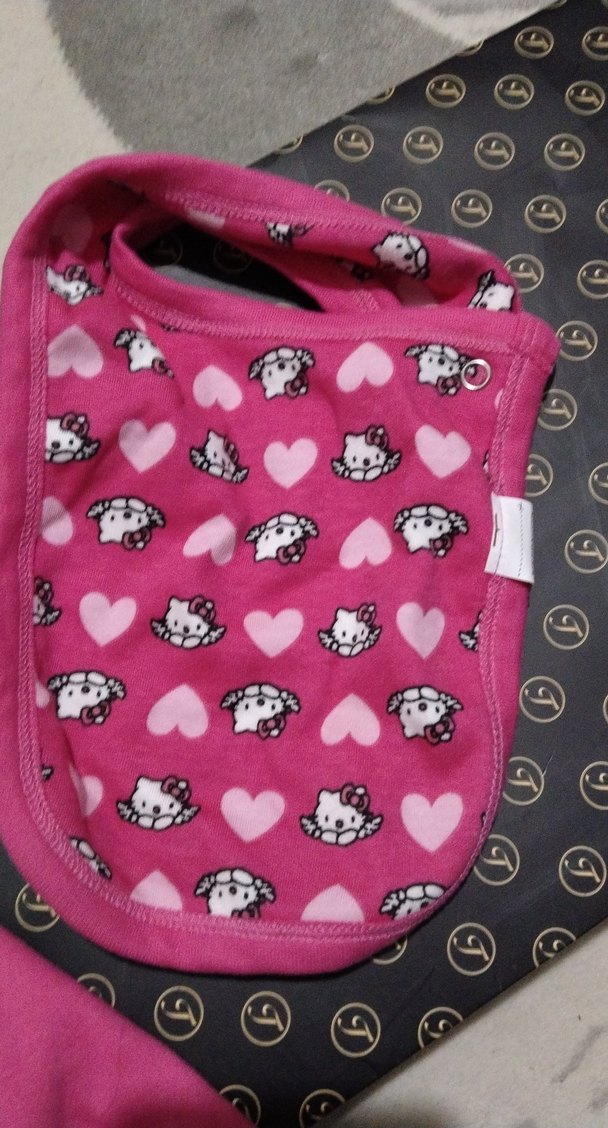 Renkli Baskılı Pembe Bebek Önlüğü - Görsel 4