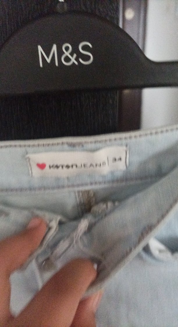 açık mavi Mini Düğmeli Kadın Denim Şort - Görsel 5