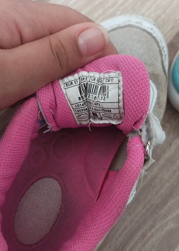 Kız Çocuk Pembe.mavi.beyaz.renkli Bağcıklı Spor Ayakkabı - Görsel 6