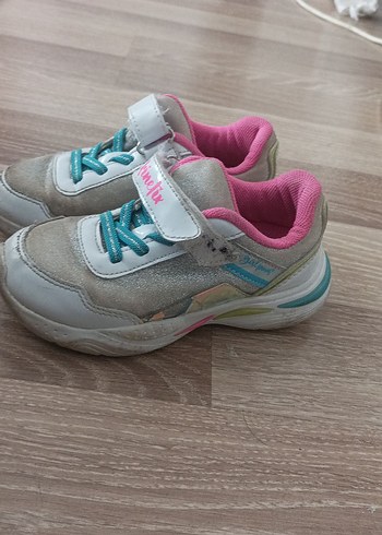 Kız Çocuk Pembe.mavi.beyaz.renkli Bağcıklı Spor Ayakkabı - Görsel 3