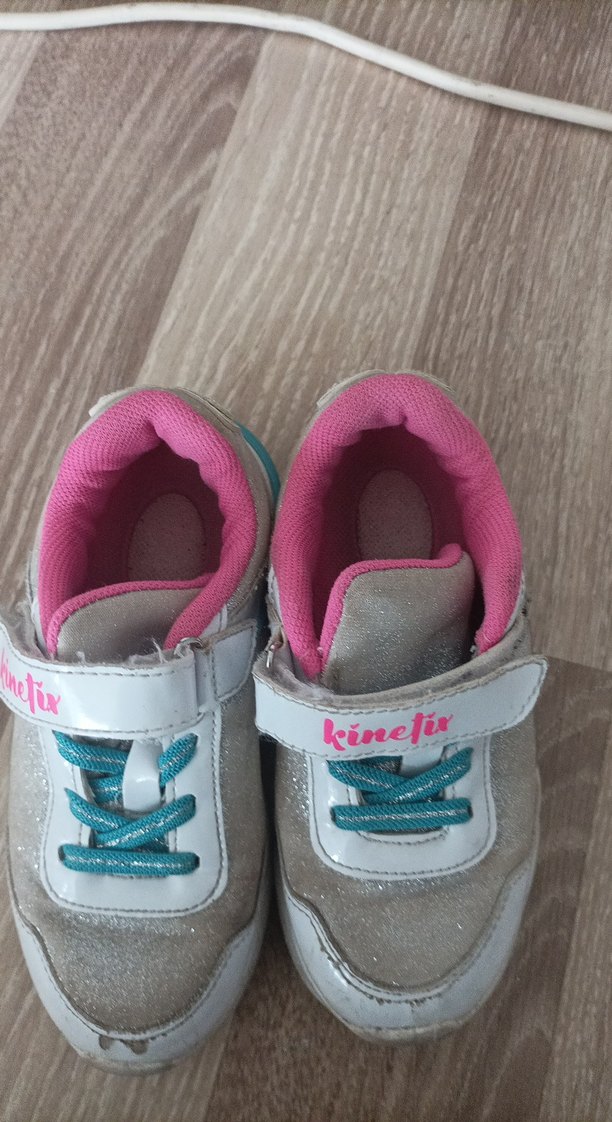 Kız Çocuk Pembe.mavi.beyaz.renkli Bağcıklı Spor Ayakkabı - Görsel 4