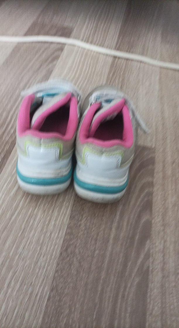 Kız Çocuk Pembe.mavi.beyaz.renkli Bağcıklı Spor Ayakkabı - Görsel 5